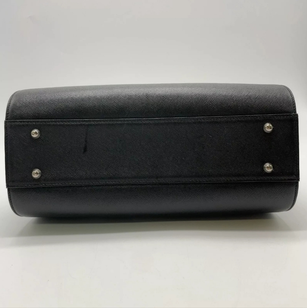 Auth Burberry Leather Black Nova Check Pattern Tubular Bag - Picture 4 of 16